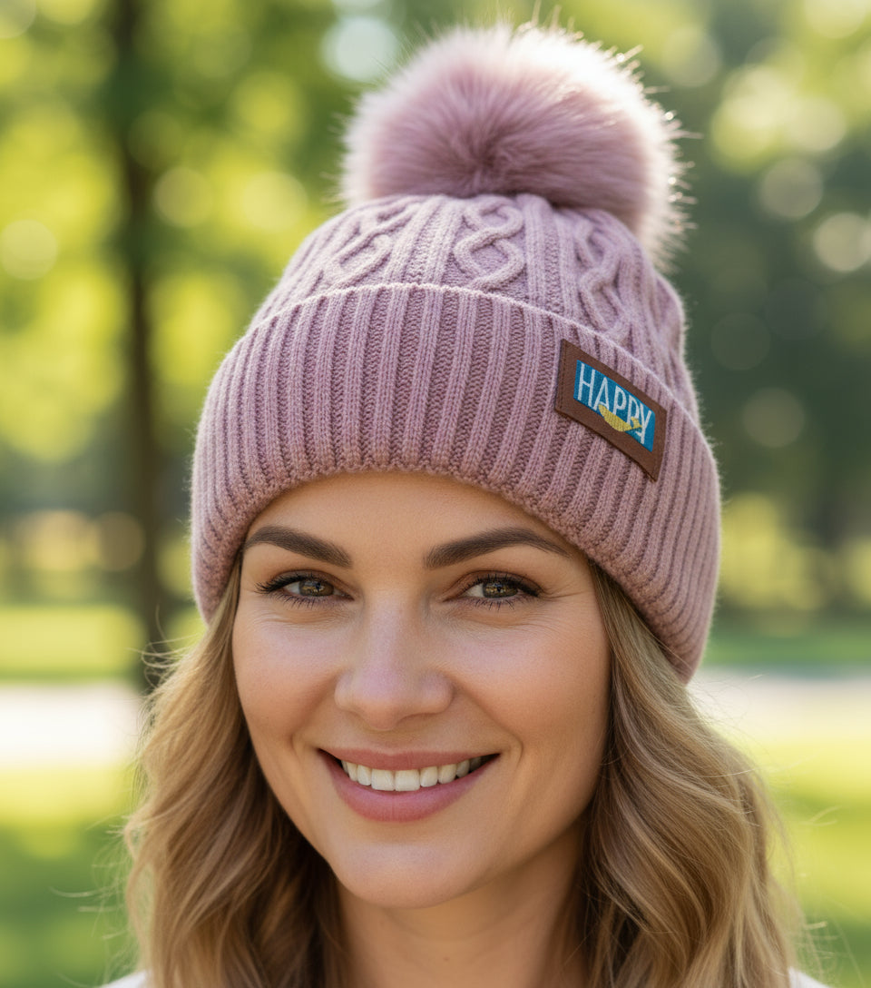 Happy Knitted Beanie