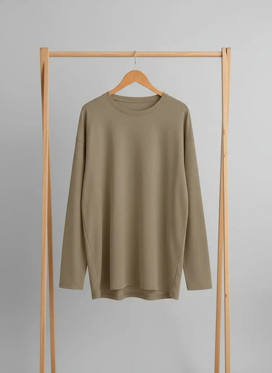 Oversized Long Sleeve Crewneck T-Shirt
