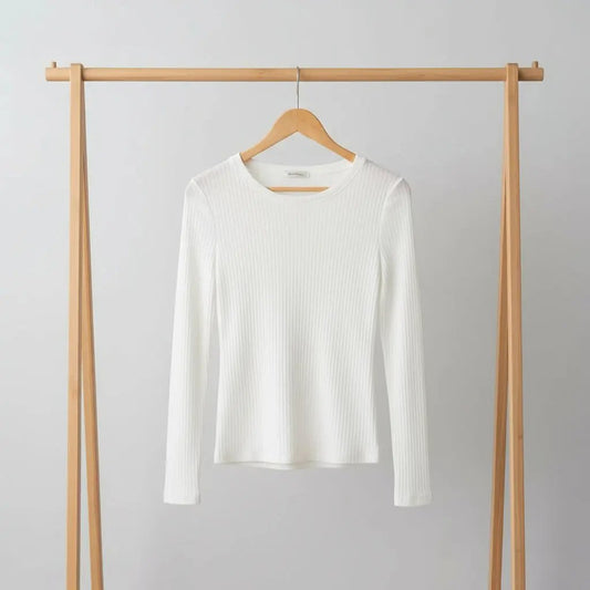 Ribbed Long Sleeve Crewneck Shirt