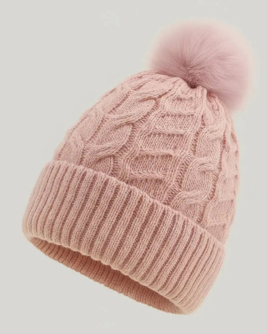 Knitted Beanie with Pom Pom