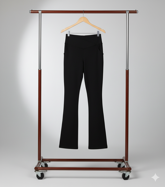 comfy and stylish with V-Waist Flare Leggings