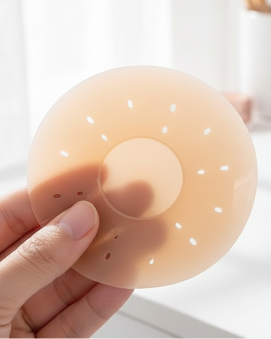 Perforated Adhesive Nipple Cover Breast Petal Patch Silicone with Breathable Holes