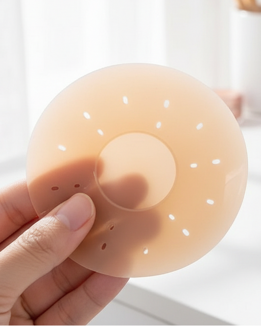 Perforated Adhesive Nipple Cover Breast Petal Patch Silicone with Breathable Holes
