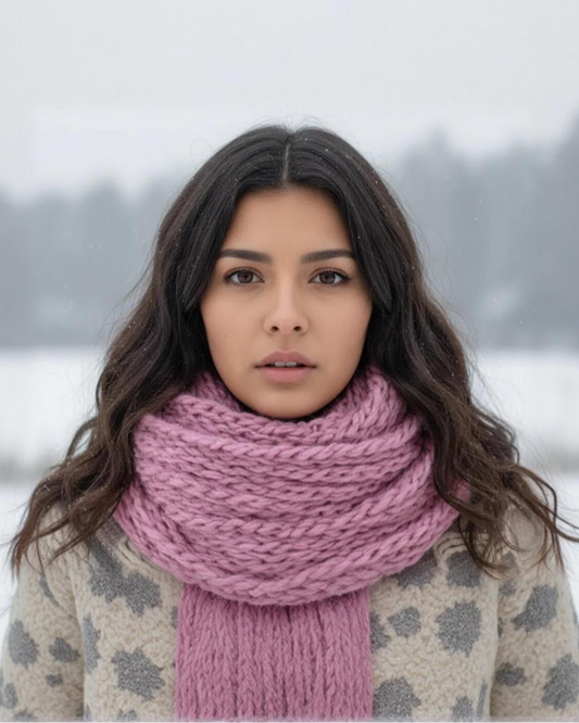 Solid Color Knit Infinity Scarf