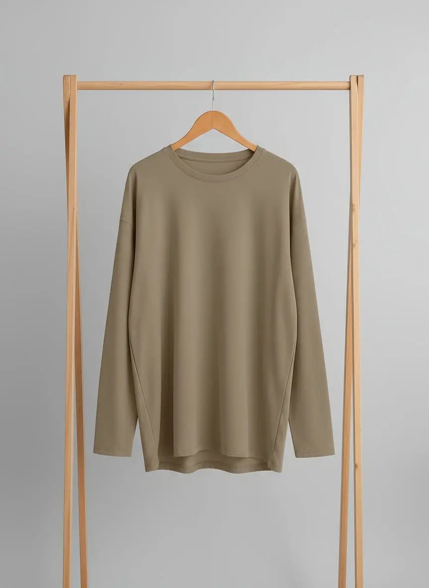 Oversized Long Sleeve Crewneck T-Shirt