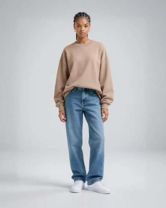 Oversized Long Sleeve Crewneck T-Shirt