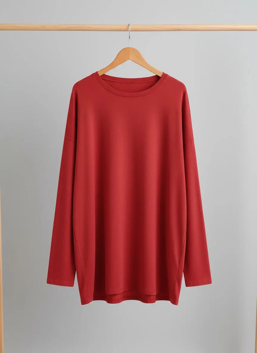 Oversized Long Sleeve Crewneck T-Shirt