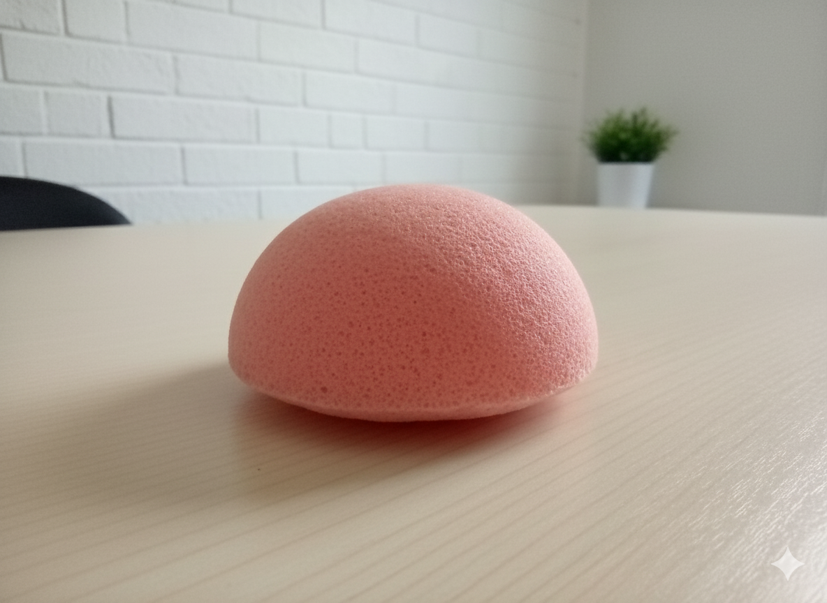 Konjac Facial Sponge with lanyard for deep cleansing and exfoliation