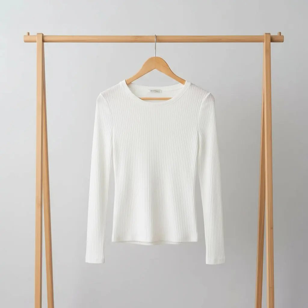 Ribbed Long Sleeve Crewneck Shirt