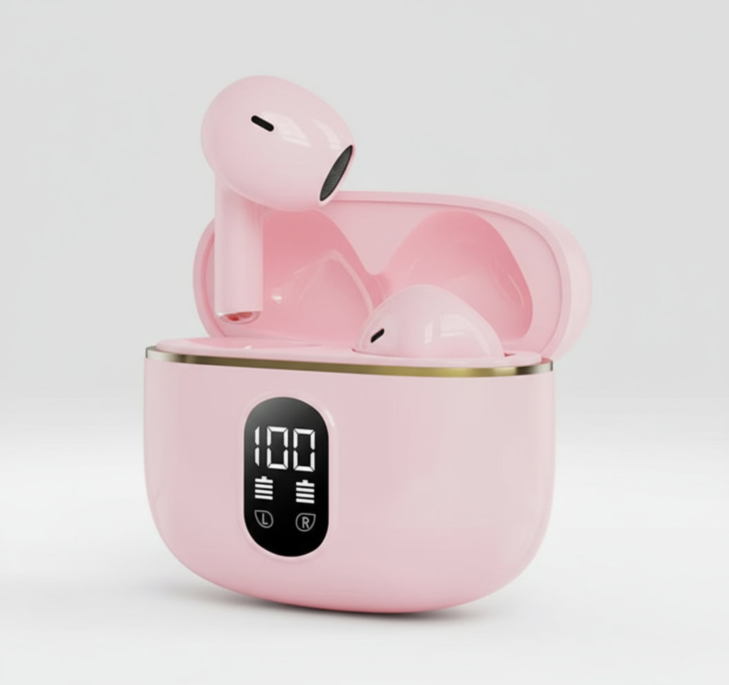 wireless earbuds with LED display